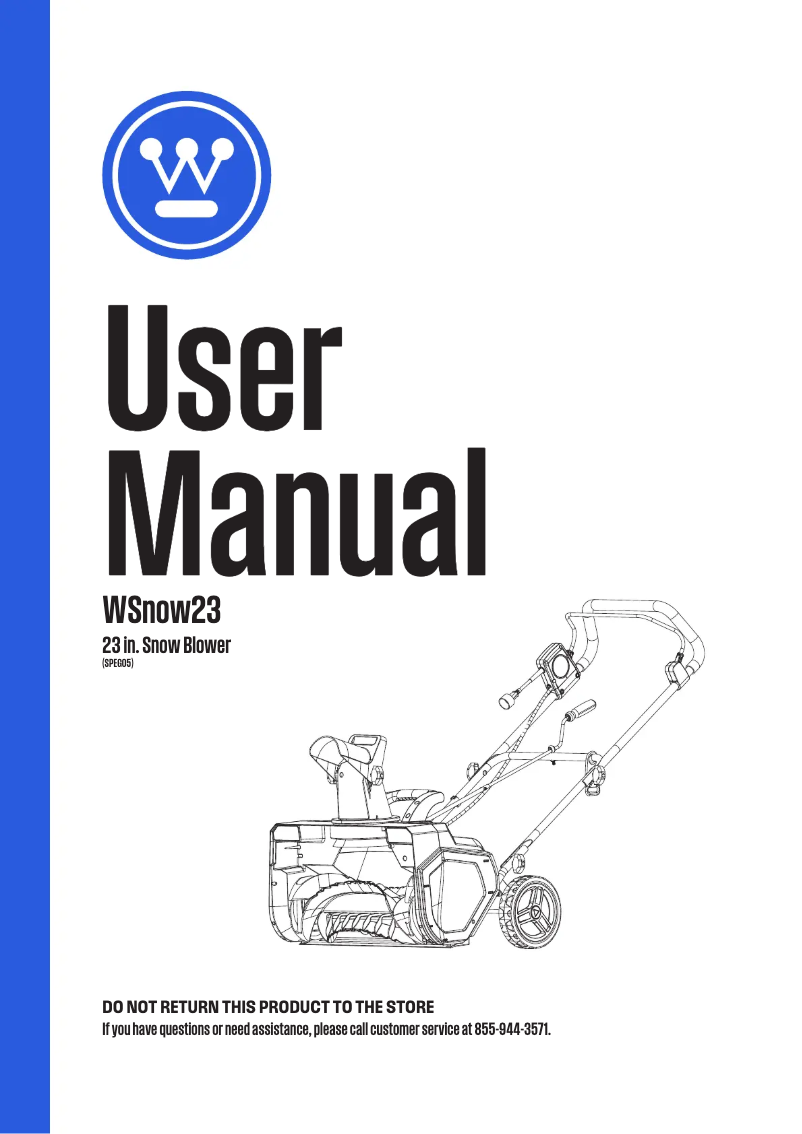 Image de la première page du manuel de l'appareil WSnow23