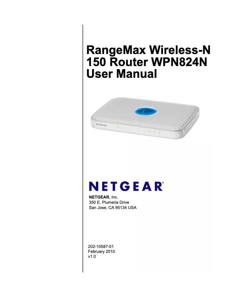 Image de la première page du manuel de l'appareil RangeMax WPN824N