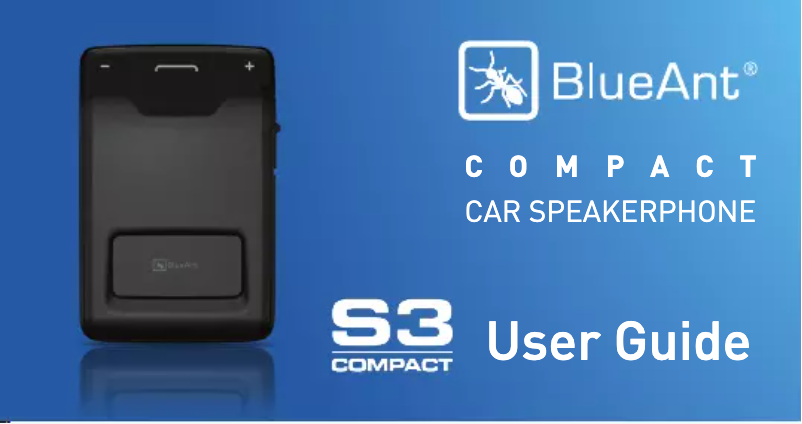 Page n°1 - Manuel utilisateur BlueAnt S3