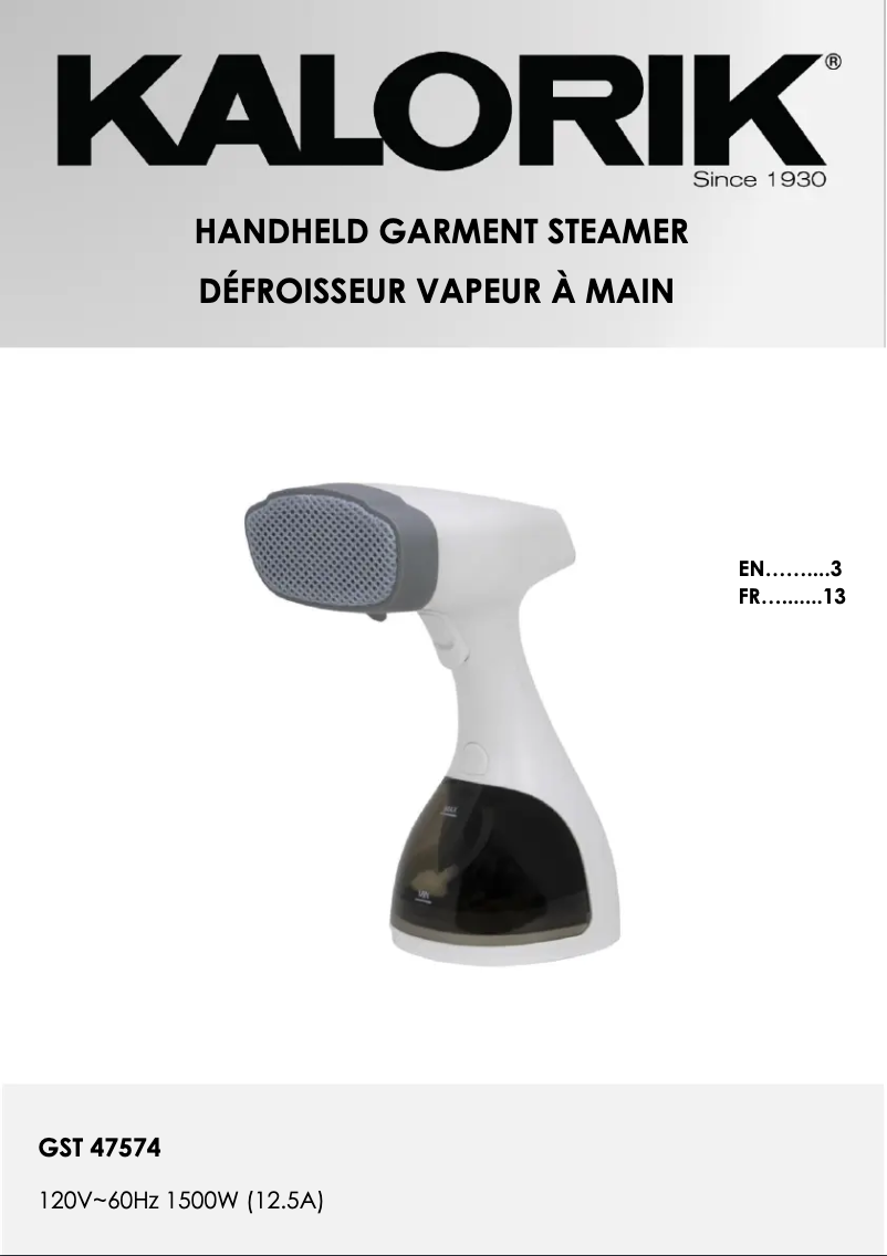 Image de la première page du manuel de l'appareil GST 47574