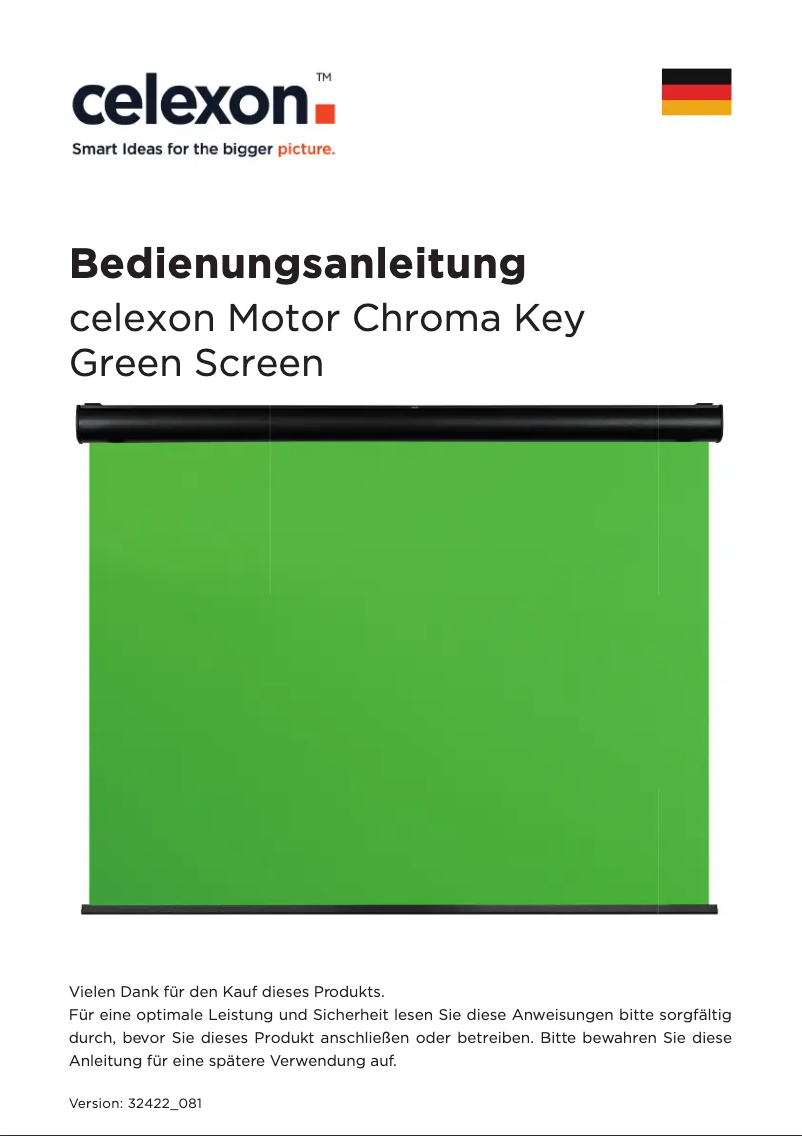 Image de la première page du manuel de l'appareil Motor Chroma Key Green Screen