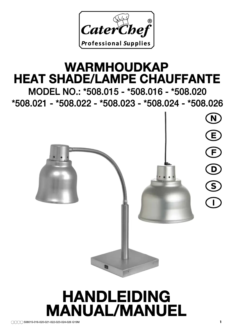Page n°1 - Manuel utilisateur CaterChef 508026
