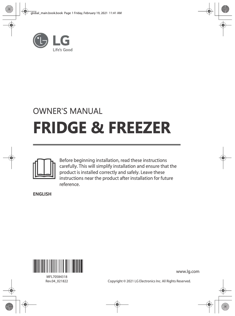 Page 1 de la notice Manuel utilisateur LG ELB81SWVCP