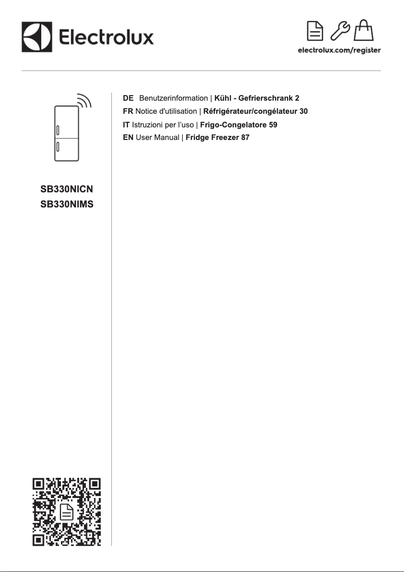 Page 1 de la notice Manuel utilisateur Electrolux SB330NIMS