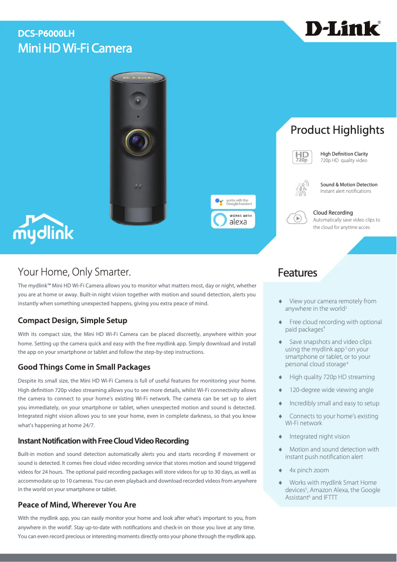 Page n°1 - Fiche technique D-Link DCS-P6000LH