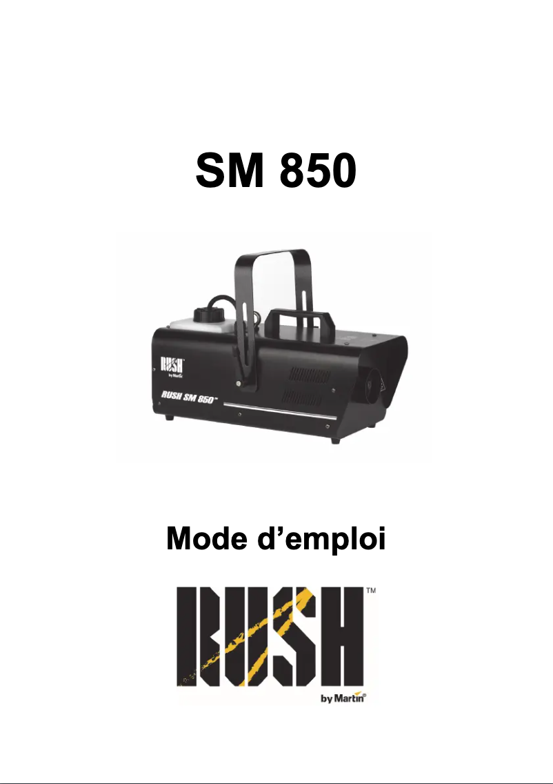Image de la première page du manuel de l'appareil RUSH SM 850