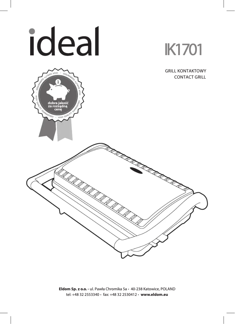Page n°1 - Manuel utilisateur Eldom IDEAL IK1701