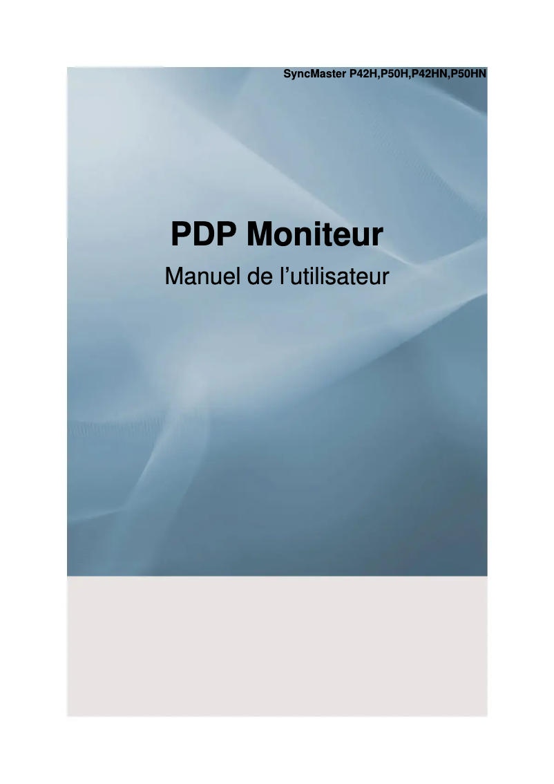 Page 1 de la notice Manuel utilisateur Samsung SyncMaster P42H