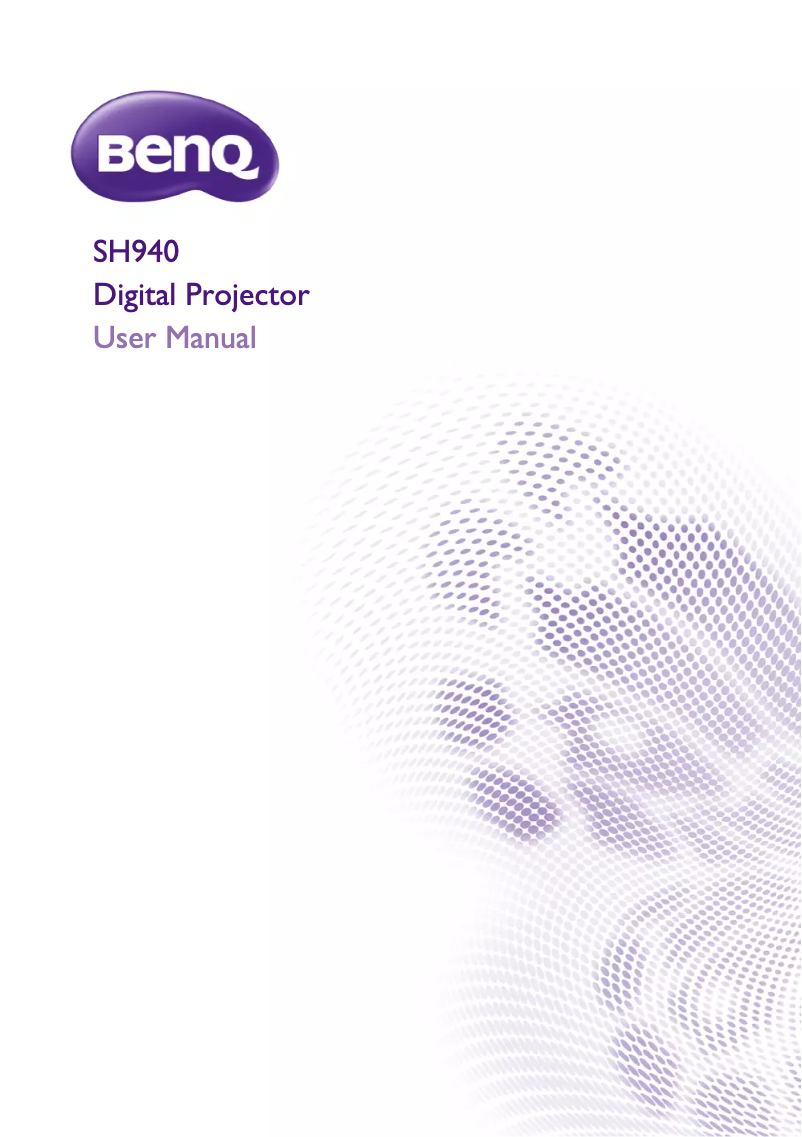 Page n°1 - Manuel utilisateur BenQ SH940