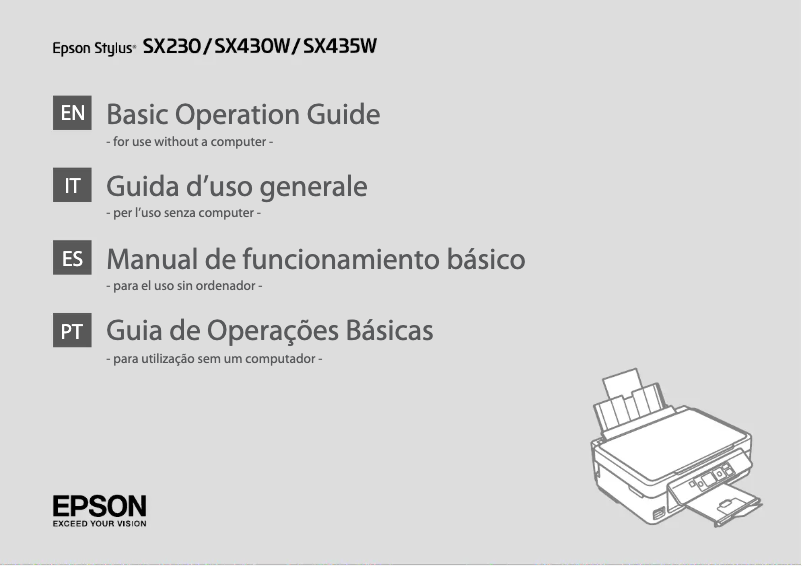 Image de la première page du manuel de l'appareil Stylus SX438W