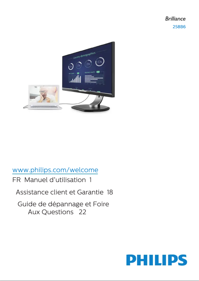 Page n°1 - Manuel utilisateur Philips Brilliance 258B6QUEB