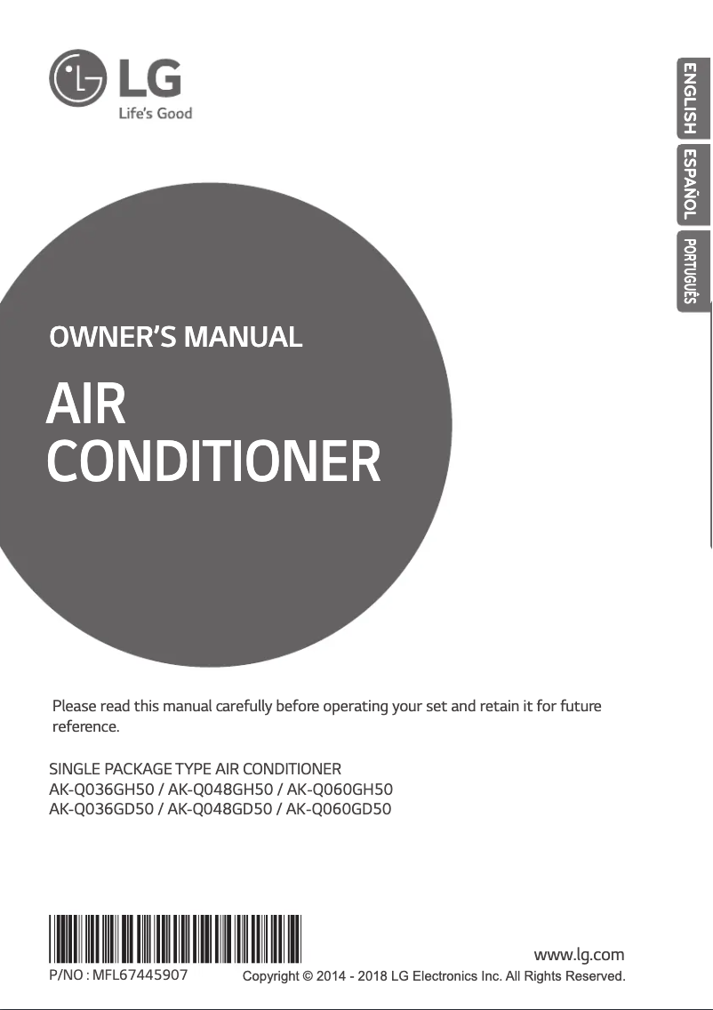 Page n°1 - Manuel utilisateur LG AK-Q048GH50
