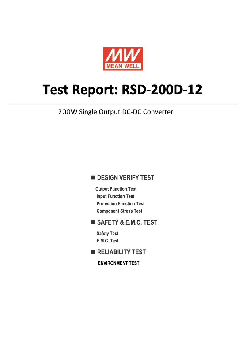Page n°1 - Fiche technique Mean Well RSD-200D-12