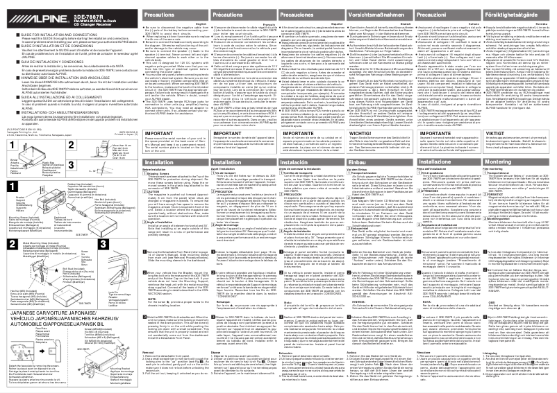 Page 1 de la notice Manuel utilisateur Alpine 3DE-7887R
