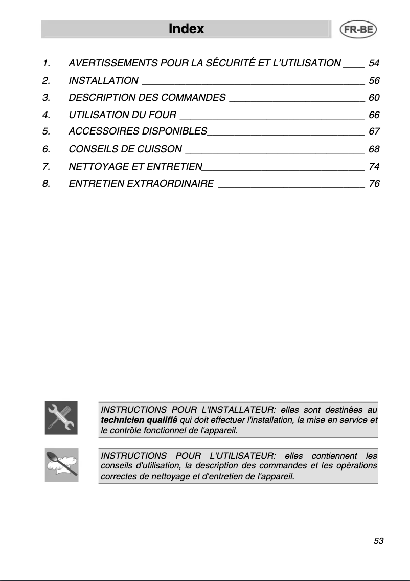 Page 1 de la notice Manuel utilisateur Smeg SM800-5