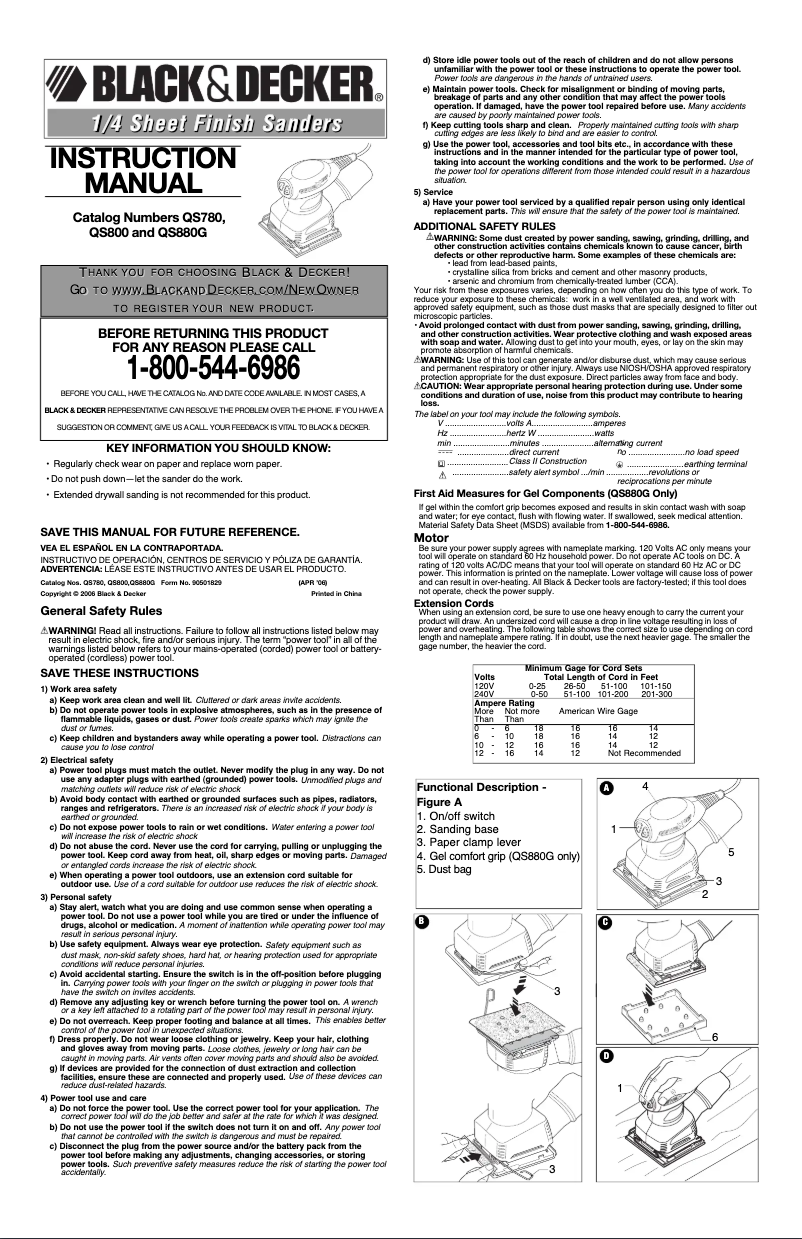 Page 1 de la notice Manuel utilisateur Black & Decker QS800