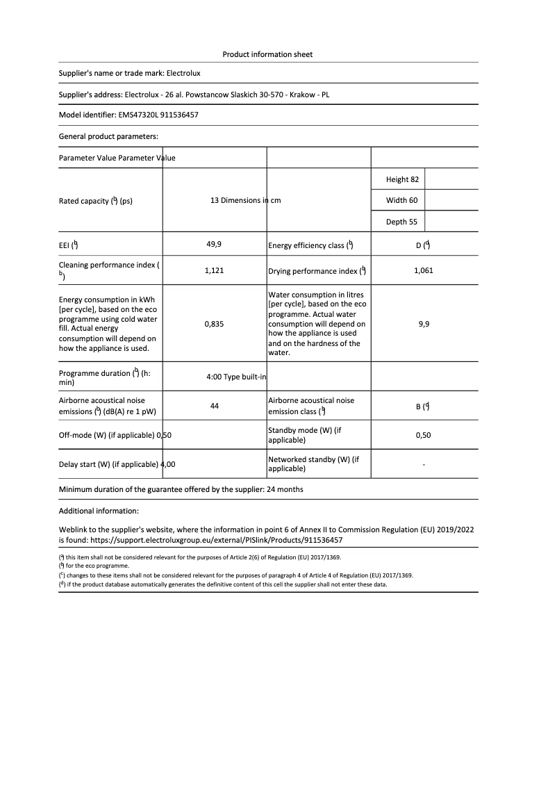 Image de la première page du manuel de l'appareil EMS47320L