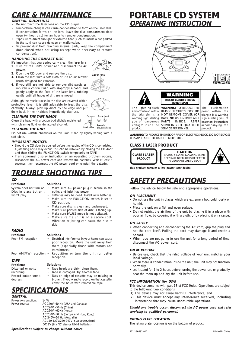 Page n°1 - Manuel utilisateur Durabrand CDA1366