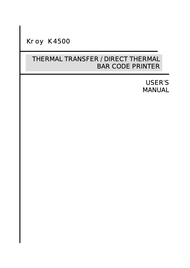 Image de la première page du manuel de l'appareil K4500