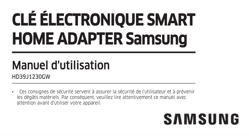 Page 1 de la notice Manuel utilisateur Samsung HD39J1230GW