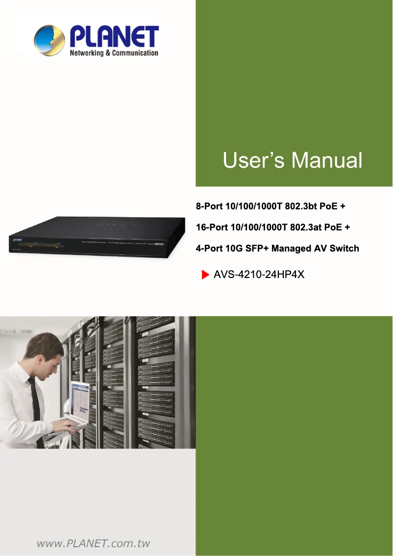 Page n°1 - Manuel utilisateur Planet AVS-4210-24HP4X