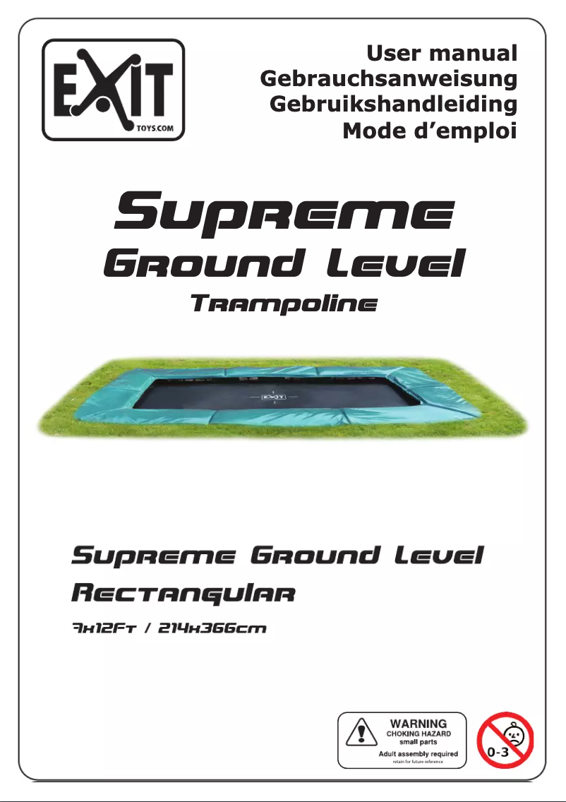 Página 1 del manual Manual de usuario EXIT Supreme Ground Level Rectangular