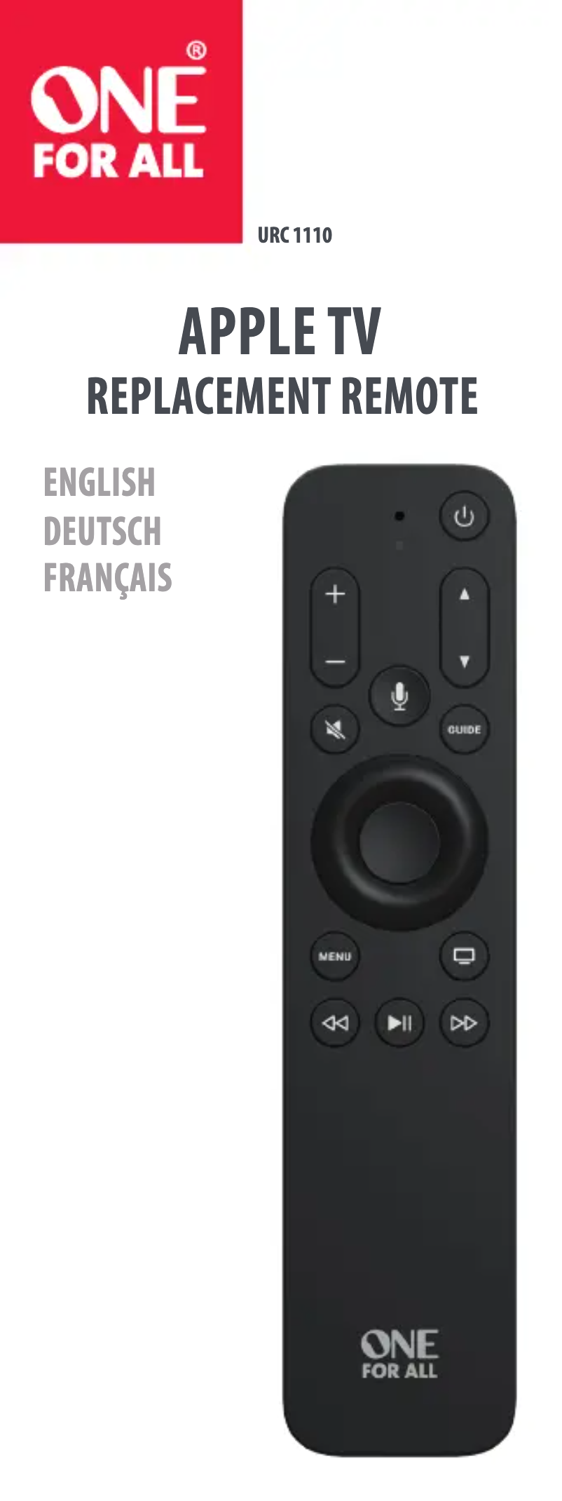 Page n°1 - Manuel utilisateur One for all URC 1110