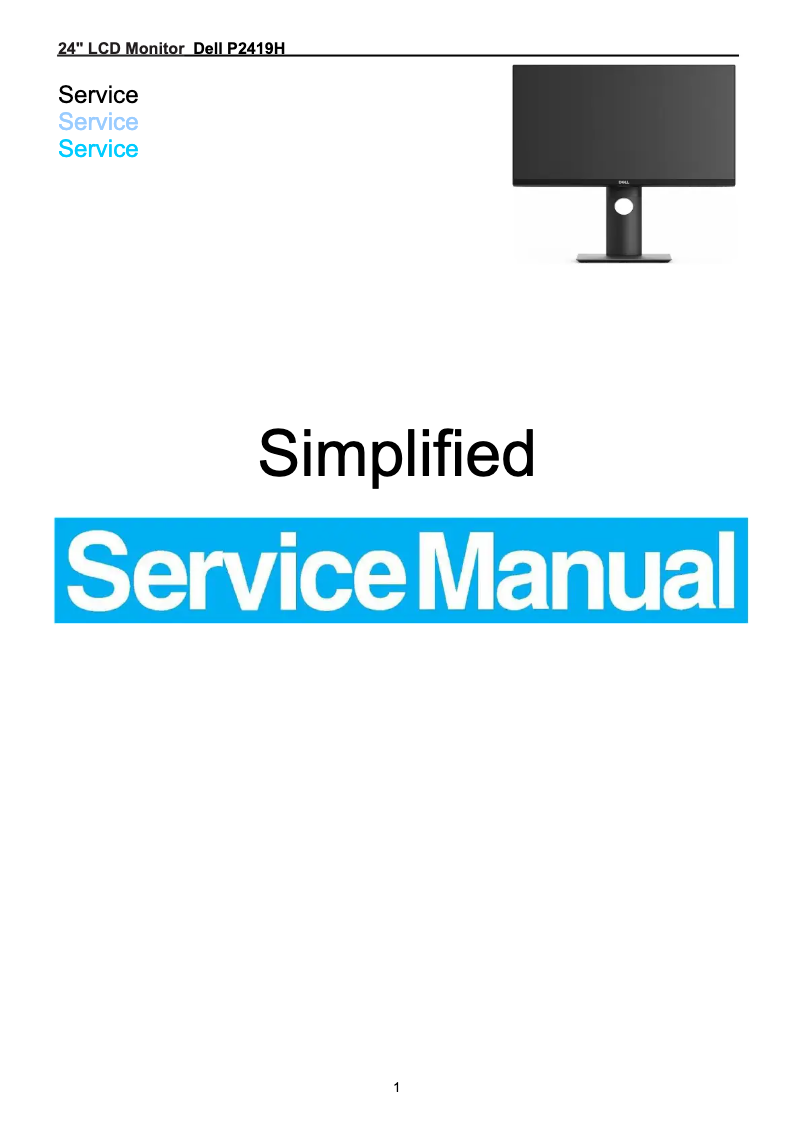 Page 1 de la notice Manuel utilisateur Dell P2419HE