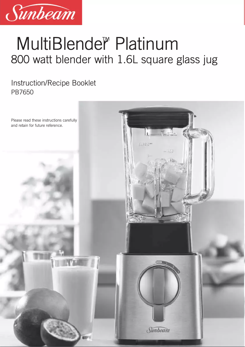 Image de la première page du manuel de l'appareil MultiBlender Platinum PB7610