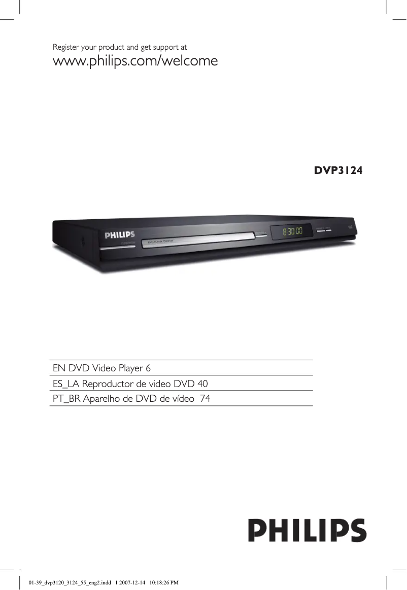 Page n°1 - Manuel utilisateur Philips DVP3124