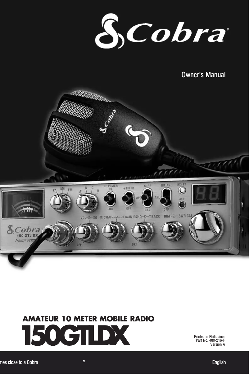 Page 1 of the manual User Manual Cobra 150 GTL DX