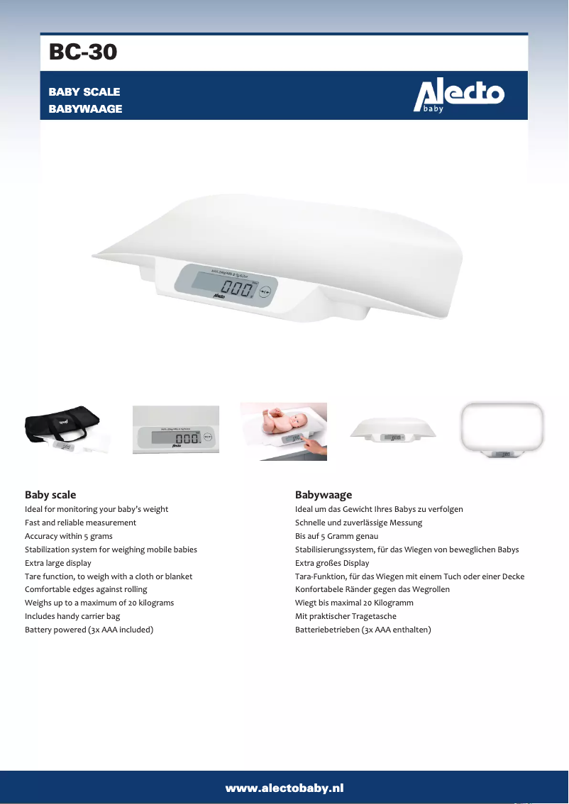 Page 1 de la notice Manuel utilisateur Alecto BC-30