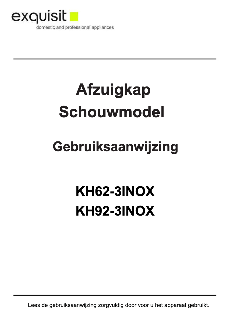 Image de la première page du manuel de l'appareil KH 92.3 Inox
