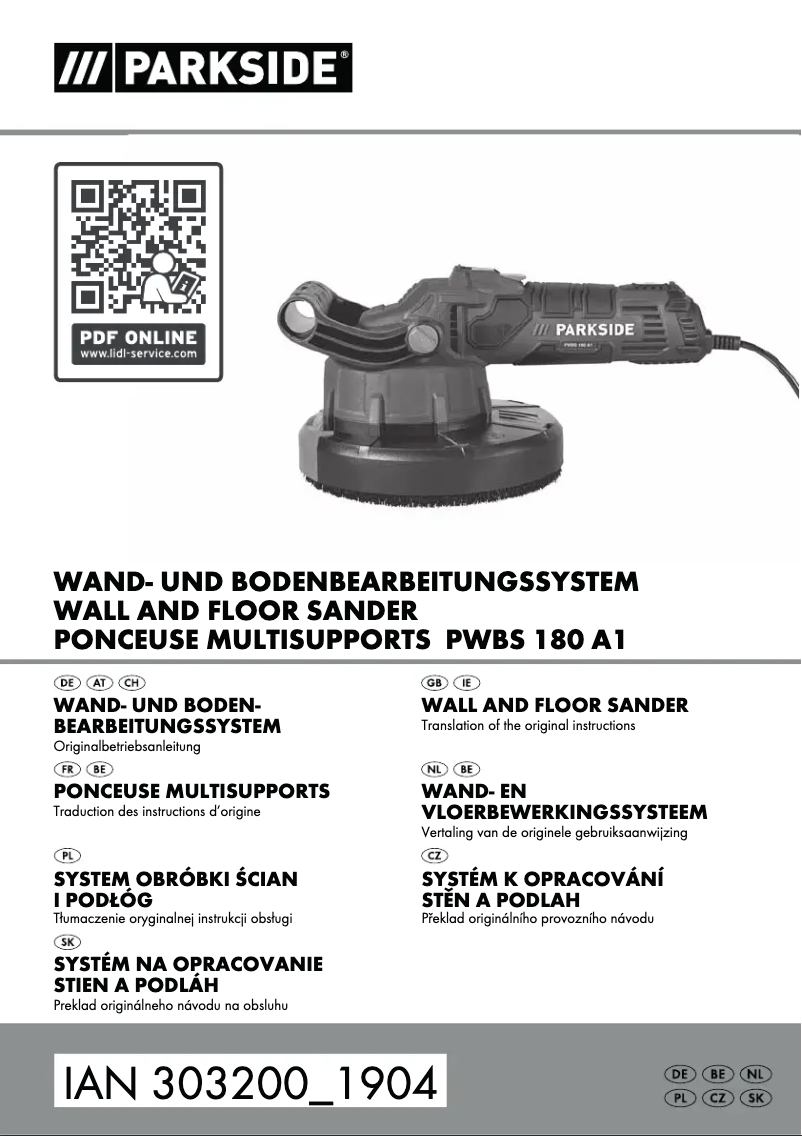 Image de la première page du manuel de l'appareil PWBS 180 A1