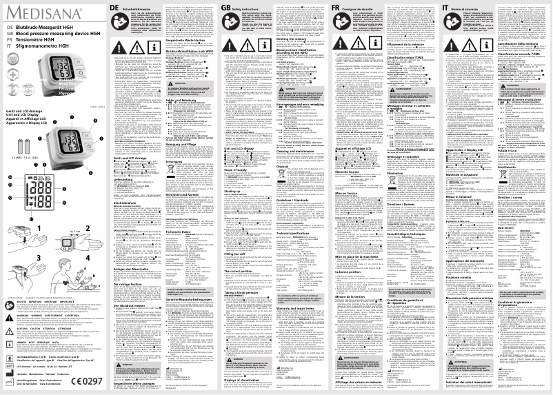 Image de la première page du manuel de l'appareil HGH