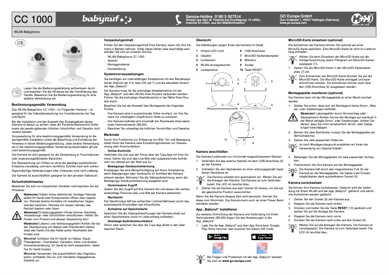 Page n°1 - Manuel utilisateur Hartig & Helling CC 1000
