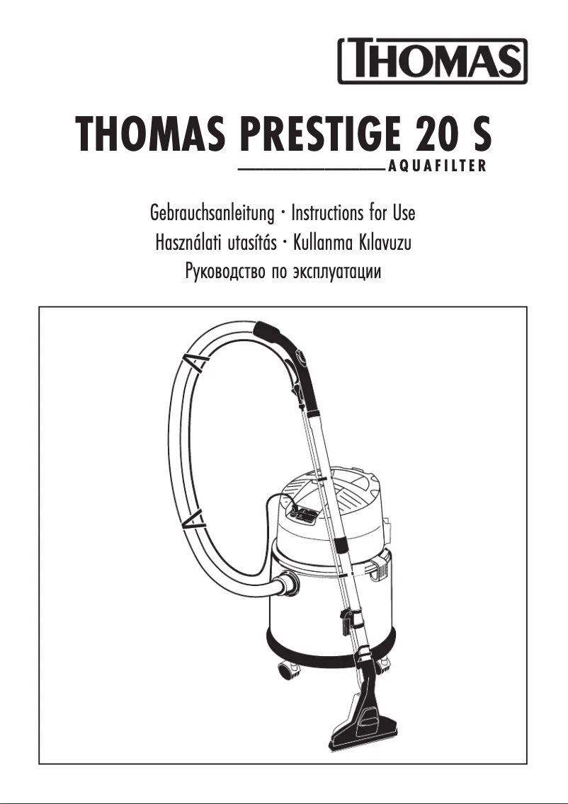 Page n°1 - Manuel utilisateur Thomas Prestige 20 S
