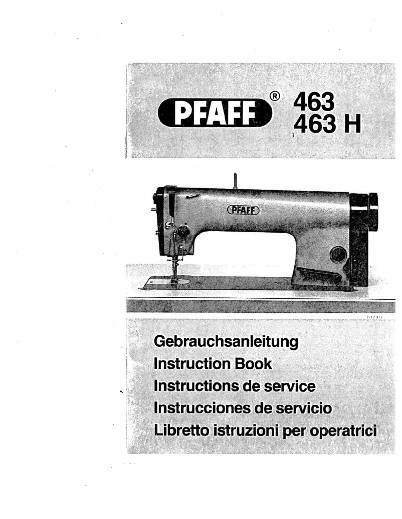 Page n°1 - Manuel utilisateur Pfaff 463