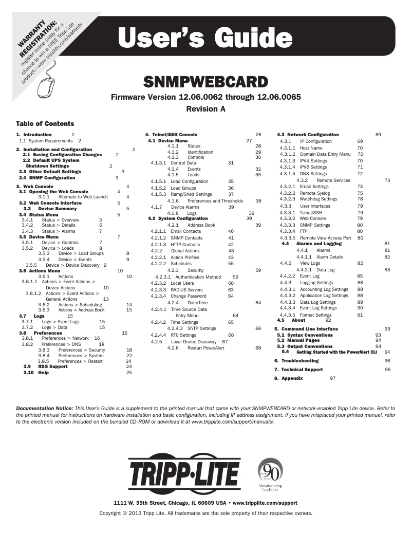 Page n°1 - Manuel utilisateur Tripp Lite PDU3VS6L2130