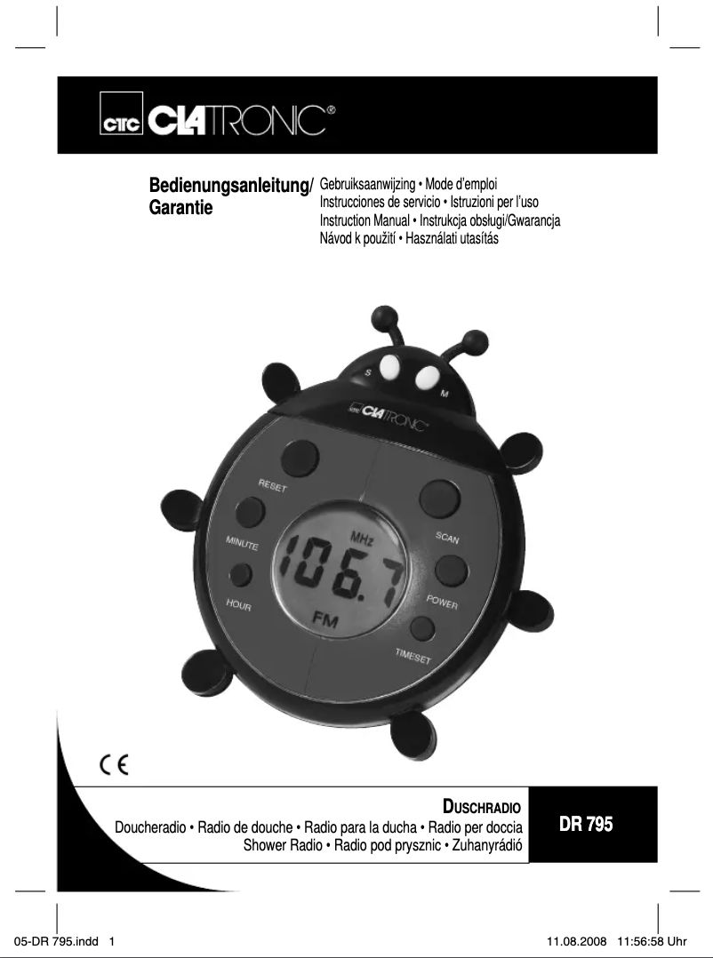 Page 1 de la notice Manuel utilisateur Clatronic DR 795