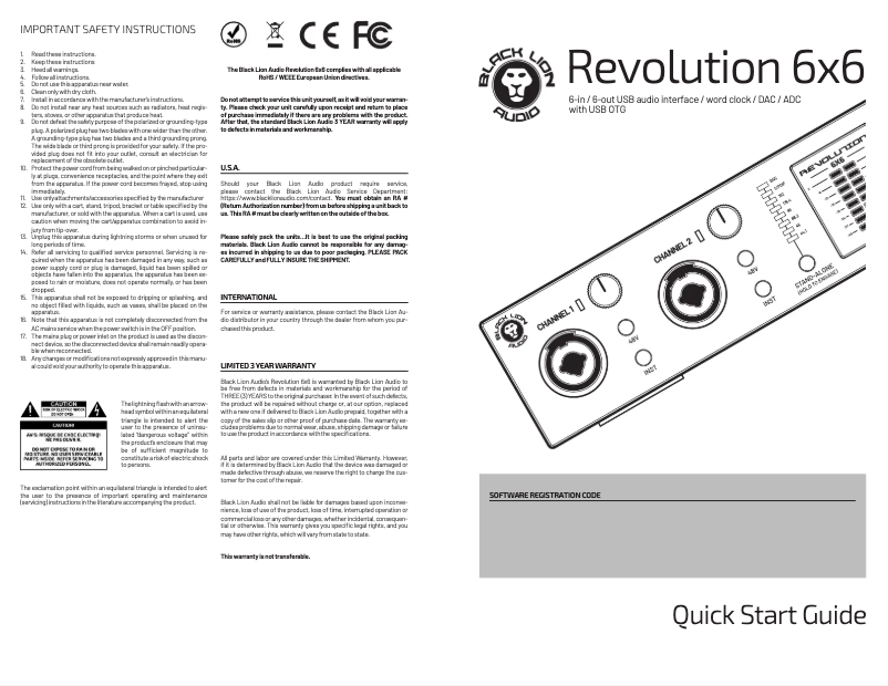 Image de la première page du manuel de l'appareil Revolution 6x6