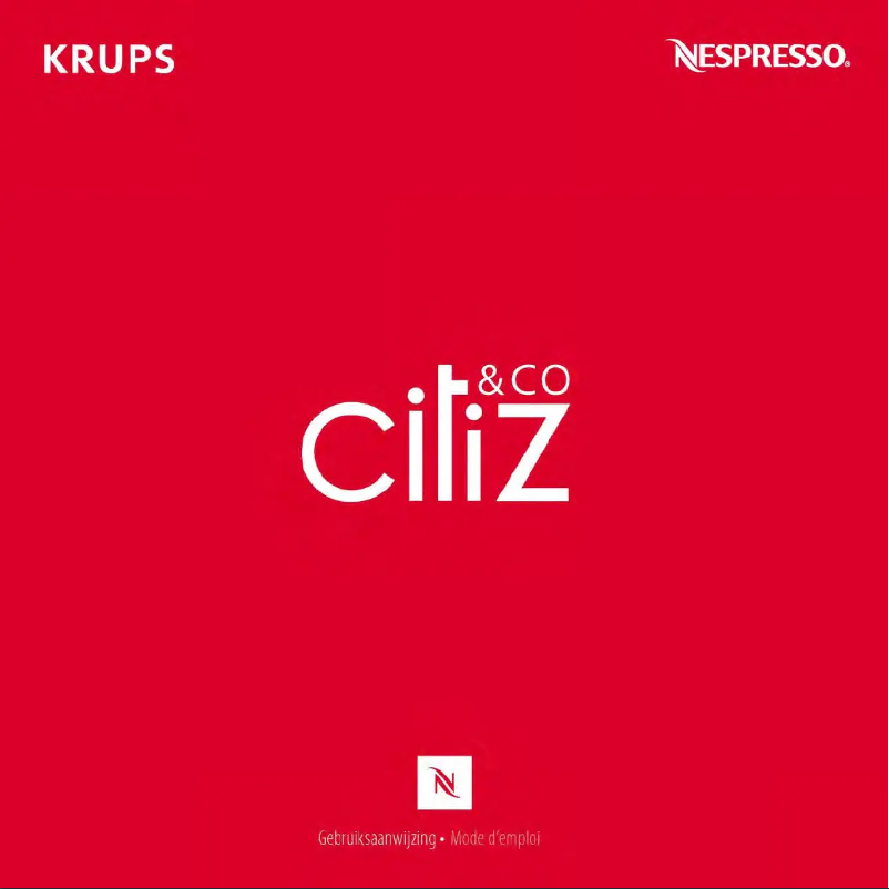 Page 1 de la notice Manuel utilisateur Krups Nespresso Citiz XN7505