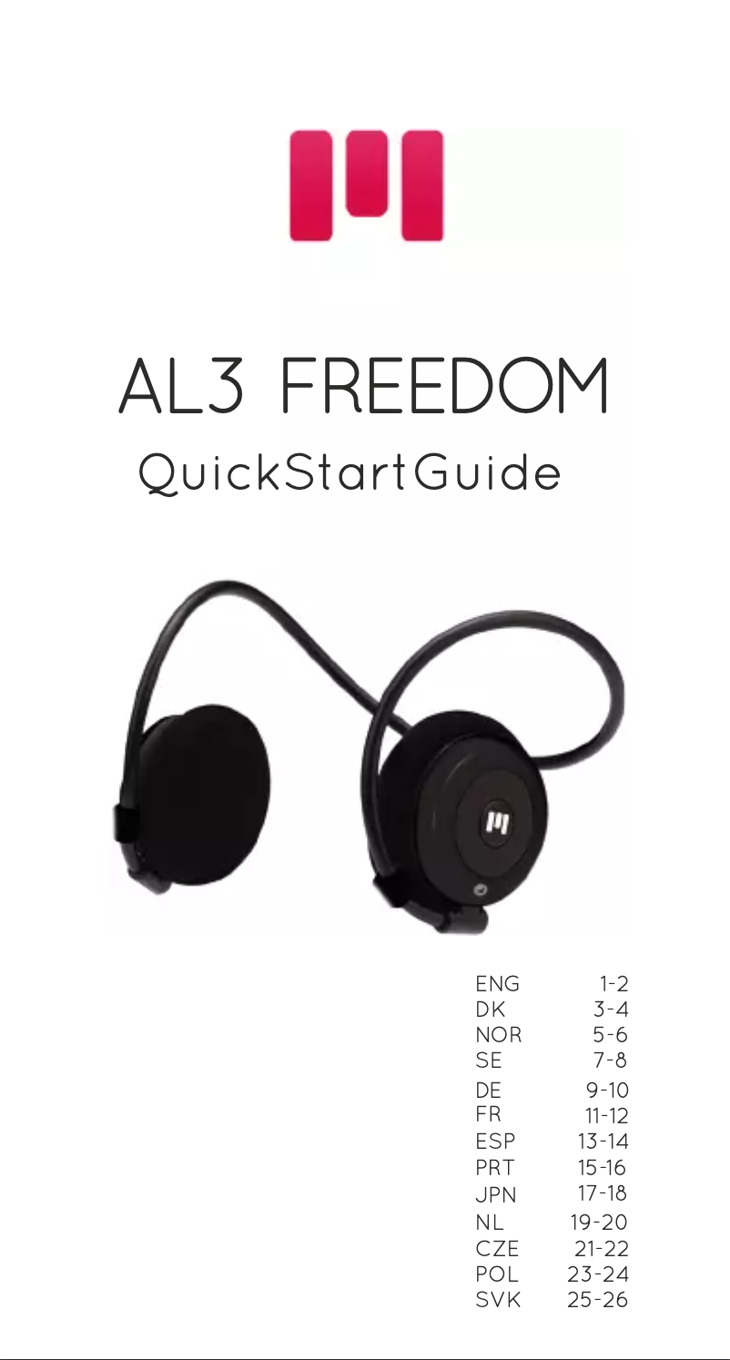 Image de la première page du manuel de l'appareil AL3+ Freedom