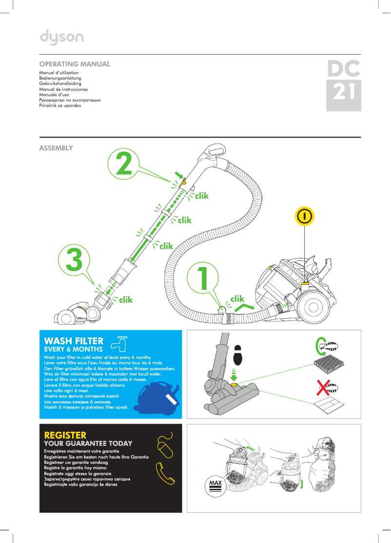 Page n°1 - Manuel utilisateur Dyson DC21 Stowaway