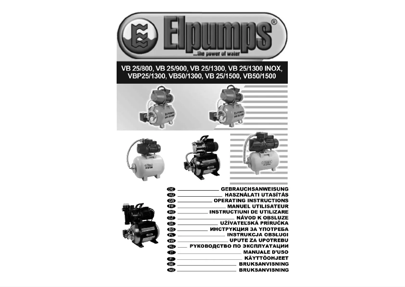 Page n°1 - Manuel utilisateur Elpumps VB 50/1500 B