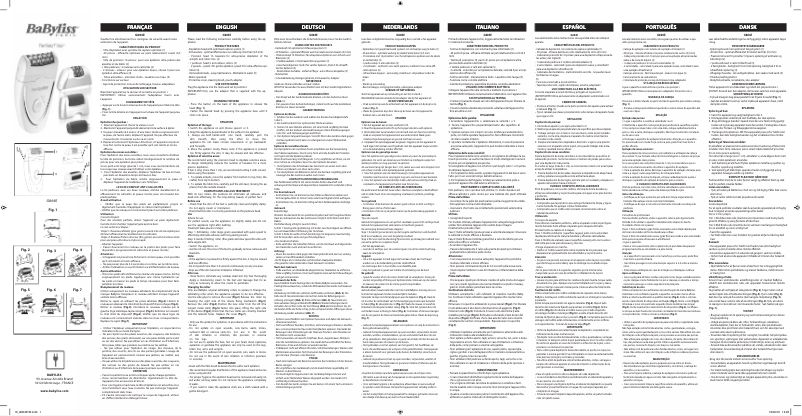 Page 1 de la notice Manuel utilisateur BaByliss G804E