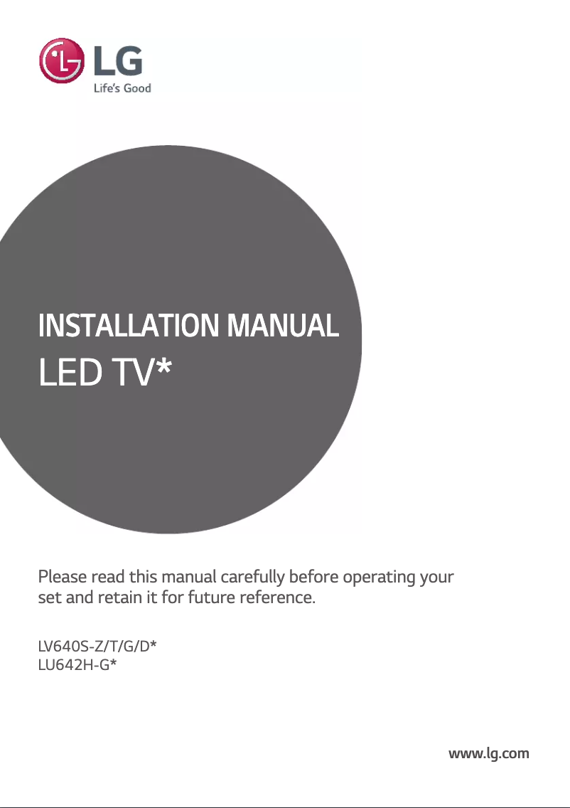 Page 1 de la notice Manuel utilisateur LG 43LV640SLA