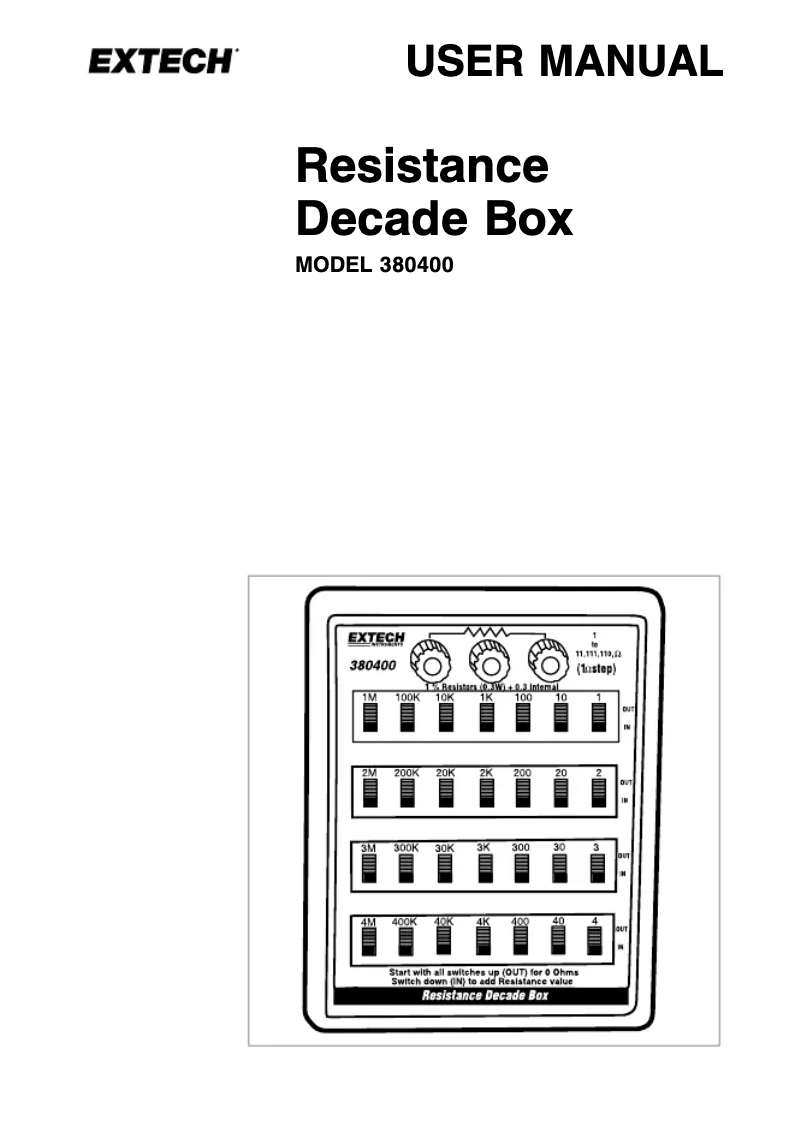 Page 1 de la notice Manuel utilisateur Extech 380400