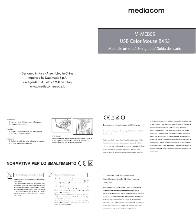 Page n°1 - Manuel utilisateur Mediacom BX55