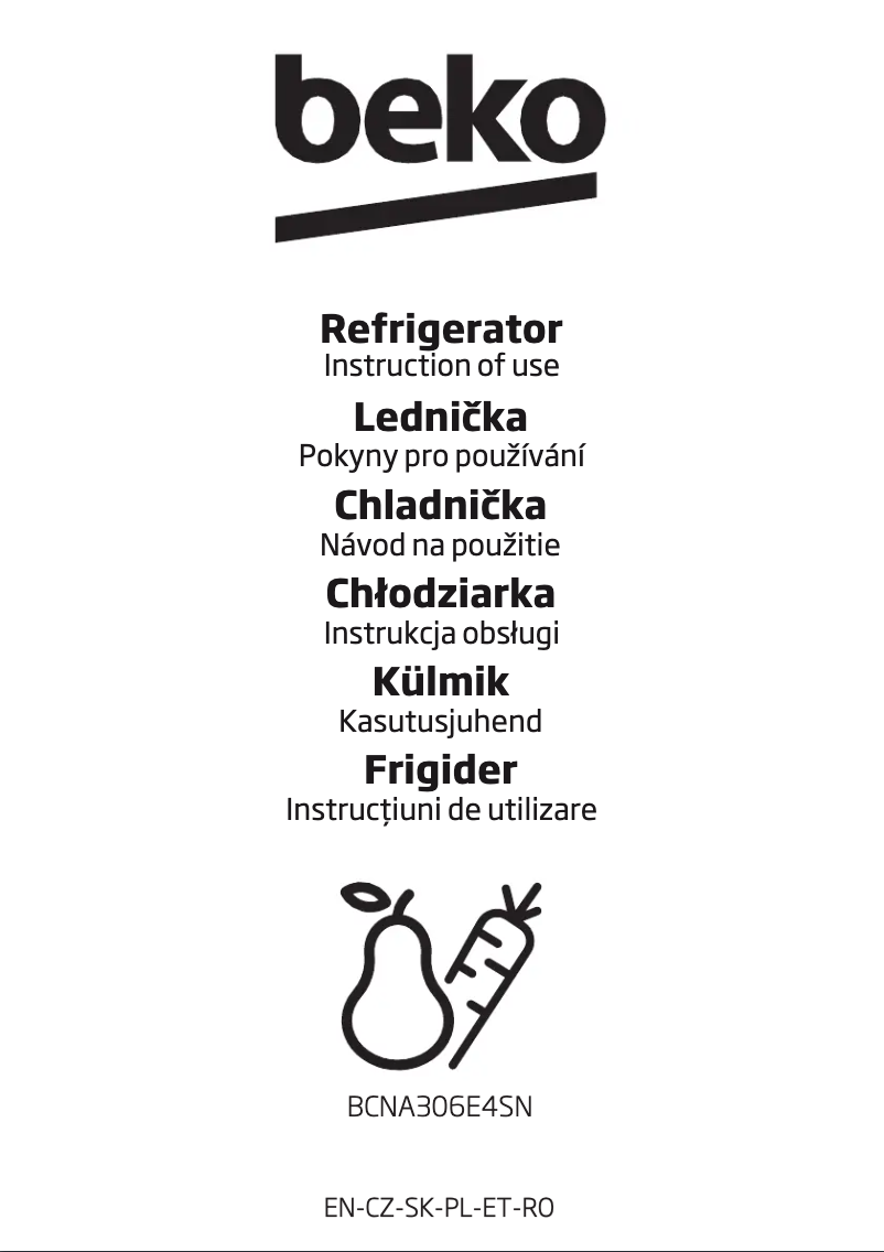 Page 1 de la notice Manuel utilisateur Beko BCNA306E4SNl